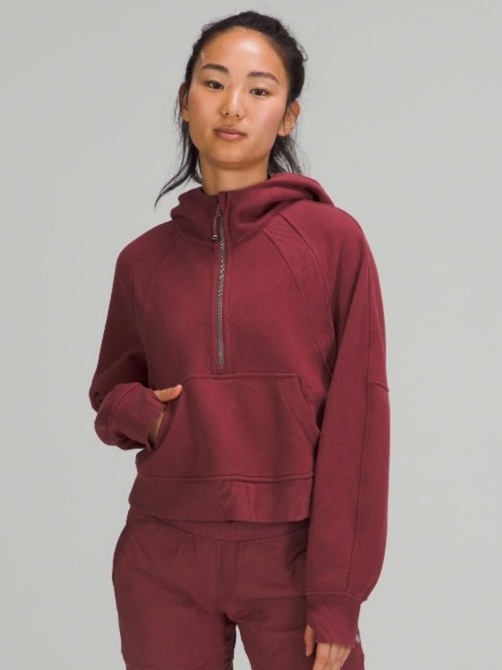 Lululemon Scuba Oversized Half Zip Hoodie - Mulled Wine